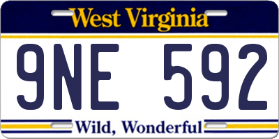 WV license plate 9NE592
