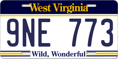 WV license plate 9NE773