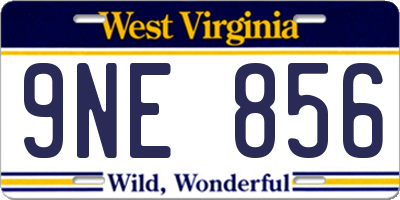 WV license plate 9NE856