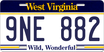WV license plate 9NE882