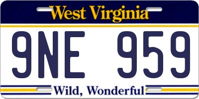 WV license plate 9NE959