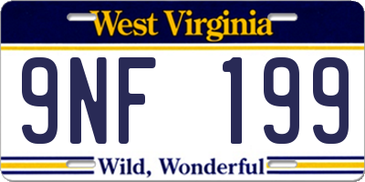WV license plate 9NF199