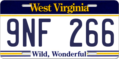 WV license plate 9NF266