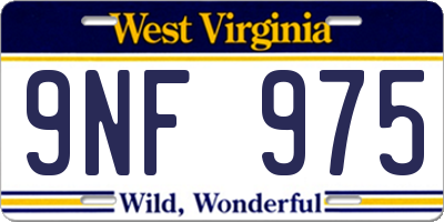 WV license plate 9NF975