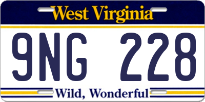 WV license plate 9NG228