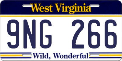 WV license plate 9NG266