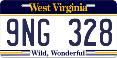 WV license plate 9NG328