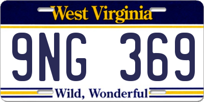 WV license plate 9NG369