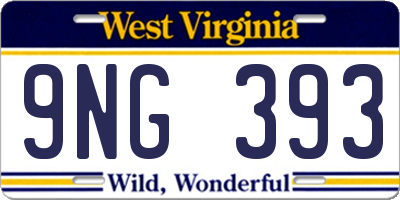 WV license plate 9NG393