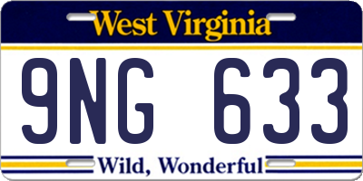 WV license plate 9NG633