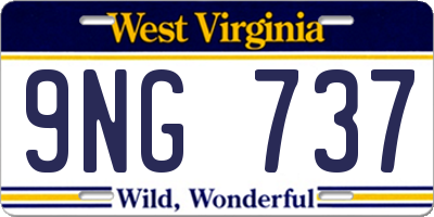 WV license plate 9NG737