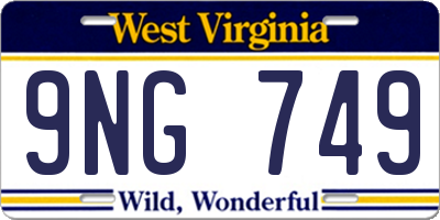 WV license plate 9NG749
