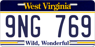 WV license plate 9NG769