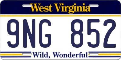 WV license plate 9NG852