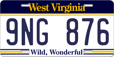 WV license plate 9NG876