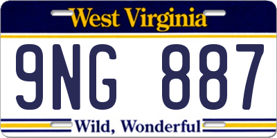 WV license plate 9NG887
