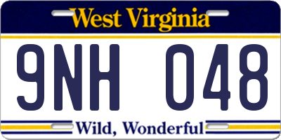 WV license plate 9NH048