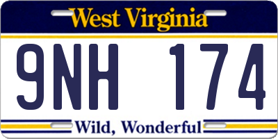 WV license plate 9NH174