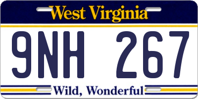 WV license plate 9NH267