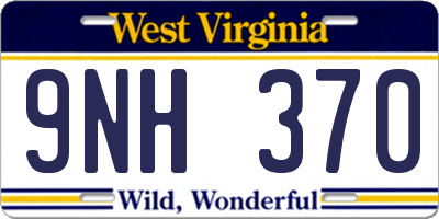 WV license plate 9NH370