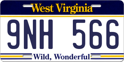 WV license plate 9NH566