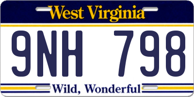 WV license plate 9NH798
