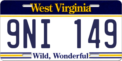 WV license plate 9NI149