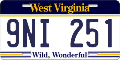 WV license plate 9NI251