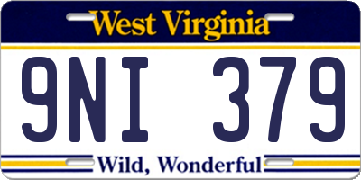 WV license plate 9NI379