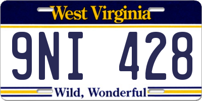 WV license plate 9NI428