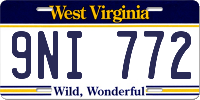 WV license plate 9NI772