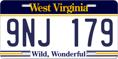 WV license plate 9NJ179
