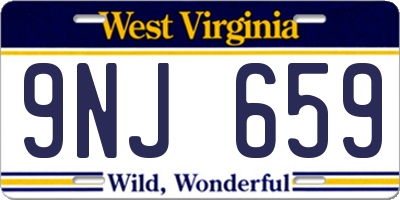 WV license plate 9NJ659