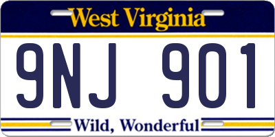 WV license plate 9NJ901