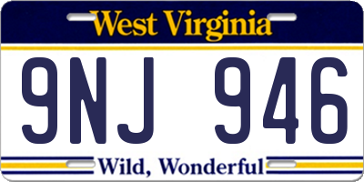 WV license plate 9NJ946