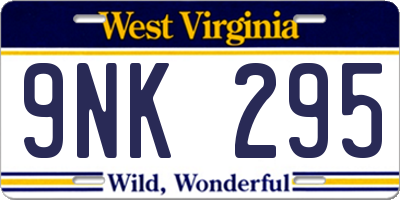WV license plate 9NK295