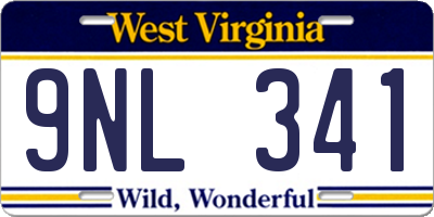 WV license plate 9NL341