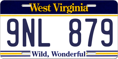 WV license plate 9NL879