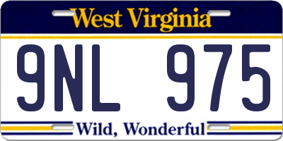WV license plate 9NL975