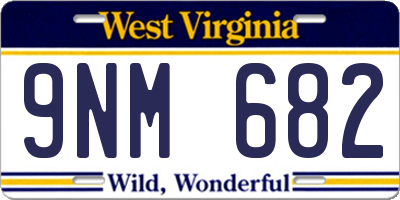 WV license plate 9NM682