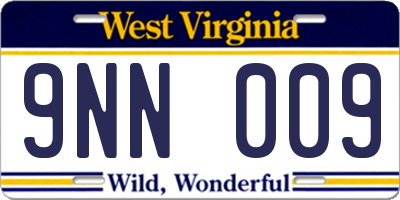 WV license plate 9NN009