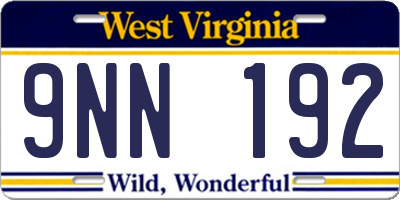 WV license plate 9NN192