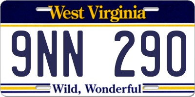 WV license plate 9NN290