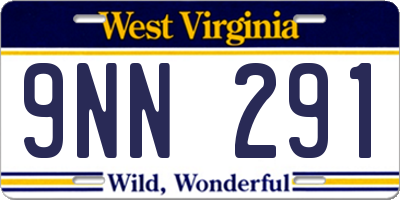 WV license plate 9NN291