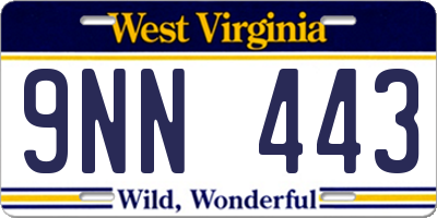 WV license plate 9NN443