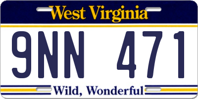 WV license plate 9NN471