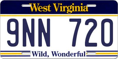 WV license plate 9NN720