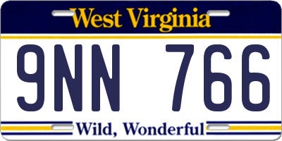 WV license plate 9NN766