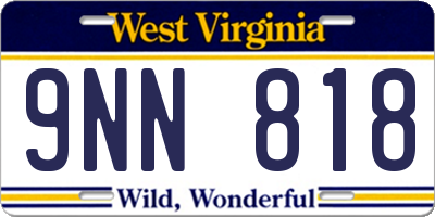 WV license plate 9NN818