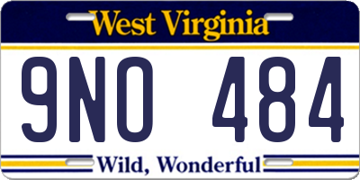 WV license plate 9NO484